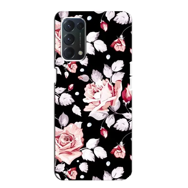 Чехол с принтом «Цветочки на черном» для OPPO A74 Чехол с принтом «Цветочки на черном» для OPPO A74