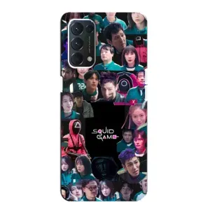 Чохол Гра в кальмара для OPPO A74 (Колаж Гра кальмара)