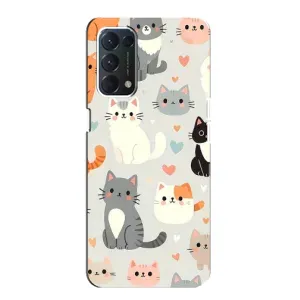 Чехол с рисунком кот на OPPO A74 (Коллаж котов)