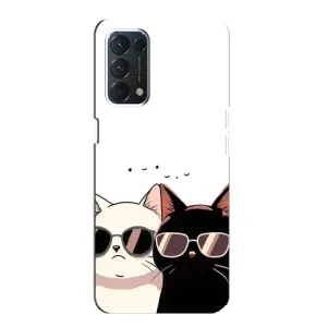 Чехол с рисунком кот на OPPO A74 (Коты в очках)