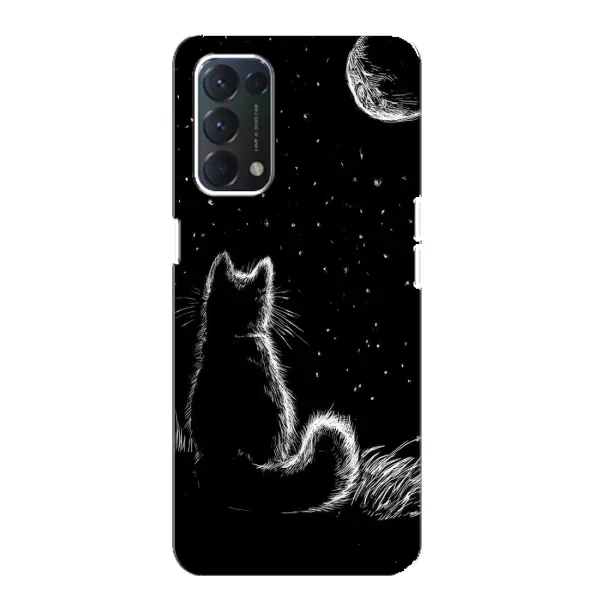 Чехол с принтом «Котик и луна» для OPPO A74