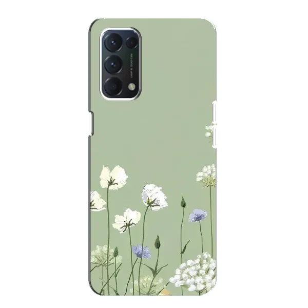 Чехол с принтом «Цветы на зеленом» для OPPO A74