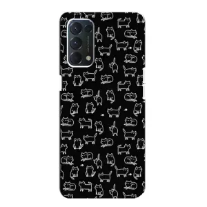 Чехол с принтом для OPPO A74 (AlphaPrint) Модные коты (Меленькие котики)