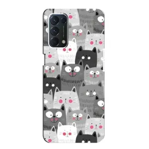 Чехлы с Котиками для OPPO A74 (VPrint) (Рисованные котики)