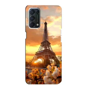Чехол Эйфелева Башня для OPPO A74 - (AlphaPrint) (Солнечная башня)