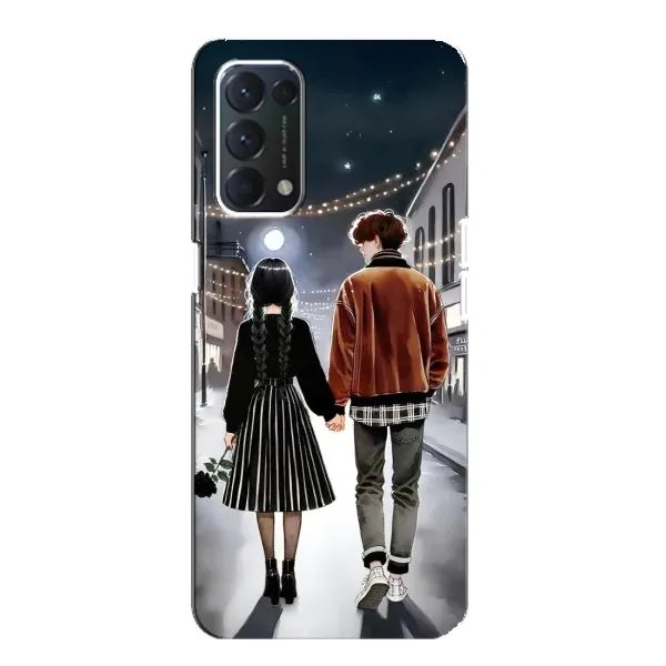 Чехол с принтом «Уэнздей и Тайлер» для OPPO A74 Чехол с принтом «Уэнздей и Тайлер» для OPPO A74