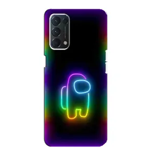 Чехол Амонг Ас для OPPO A74 (AlphaPrint) (Яркий скин)