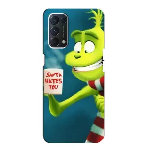 Рождественские Чехлы для OPPO A74 (VPrint) (Зеленый Гринч)