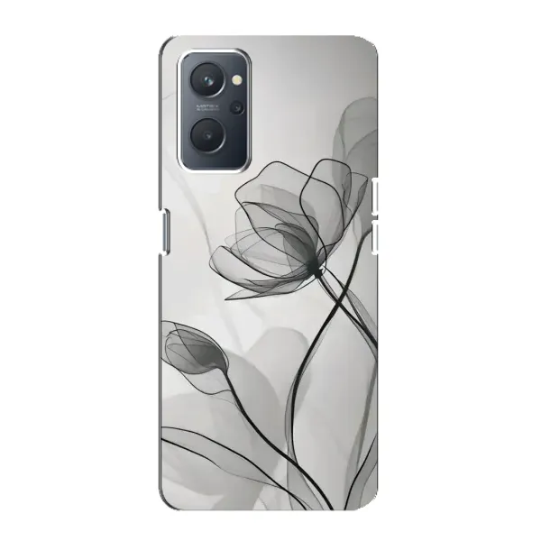 Чохол з принтом «Чорні квіти» для OPPO A76
