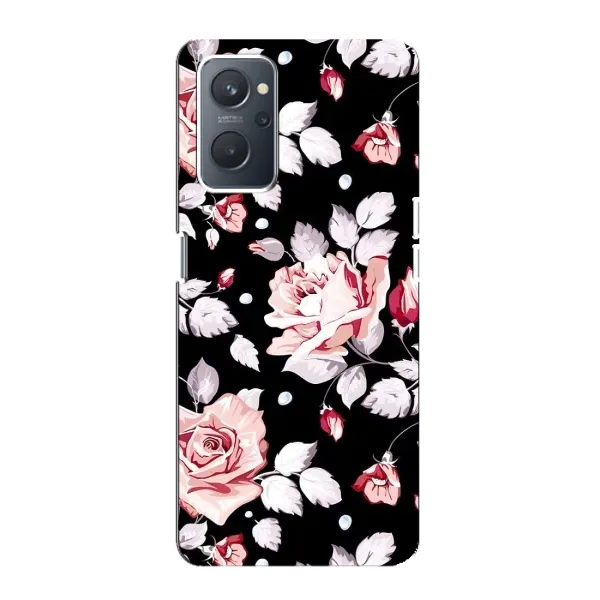 Чохол з принтом «Квіти на чорному» для OPPO A76 Чохол з принтом «Квіти на чорному» для OPPO A76