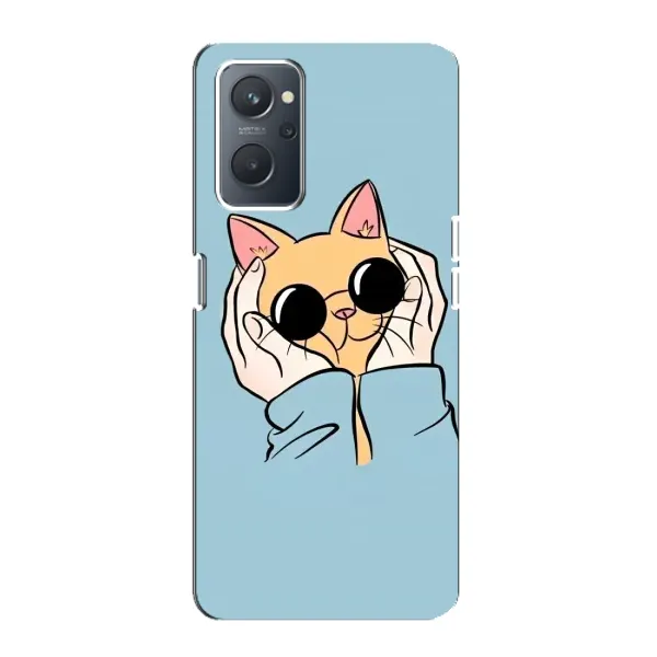 Чохол з принтом «Котик в окулярах» для OPPO A76