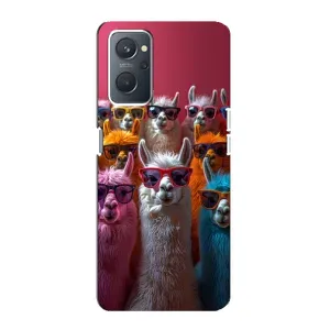Чохол з принтом стильні тварини для OPPO А76 (Лами в окулярах)
