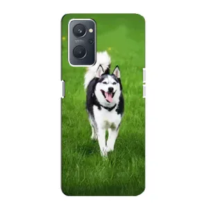 Чехол с Хаски для Oppo A76 - (AlphaPrint) (Радостный Хаски)