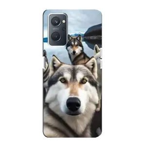 Чехол с Хаски для Oppo A76 - (AlphaPrint) (Селфи ХАски)