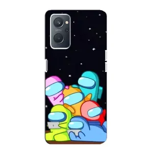 Чехол Амонг Ас для Oppo A76 (AlphaPrint) (Скины в космосе)
