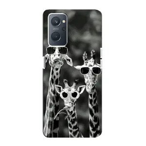 Силиконовый чехол с КАРТИНКАМИ лето для Oppo A76 (AlphaPrint) (Жирафы в очках)