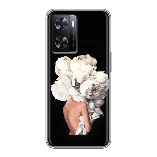Чохол з принтом «Білі квіти» для OPPO A77 Чохол з принтом «Білі квіти» для OPPO A77