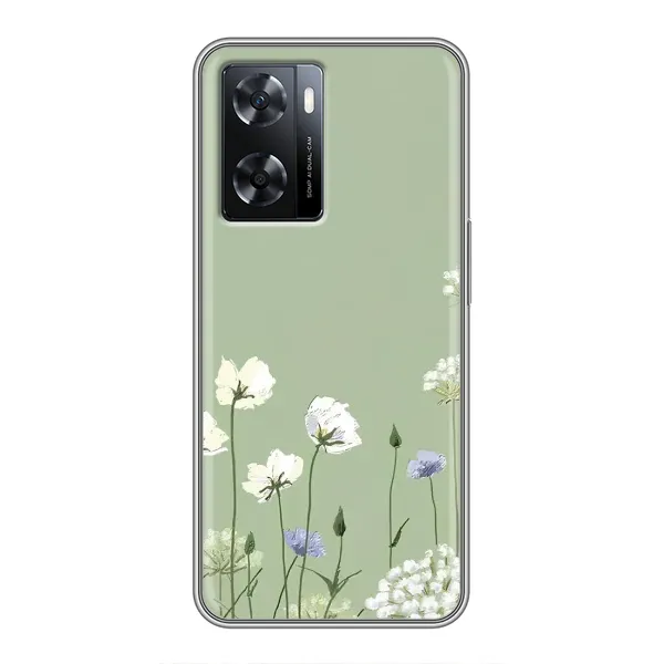 Чохол з принтом «Квіти на зеленому» для OPPO A77 Чохол з принтом «Квіти на зеленому» для OPPO A77