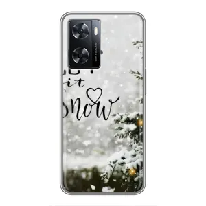Новогодние, Праздничные Чехлы для Oppo A77 - 2024 год (Let it snow)