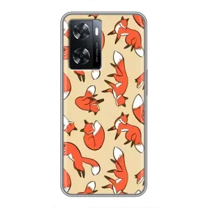 Чехлы с картинкой Лисички для Oppo A77 (VPrint) (Лисички)