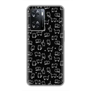 Чехол с принтом для Oppo A77 (AlphaPrint) Модные коты (Меленькие котики)