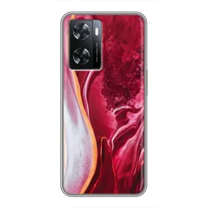 Чохол для OPPO A77 - з принтом (Дизайнерські) (AlphaPrint) (Мрамор червоний)