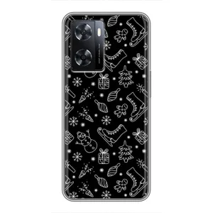 Новогодние, Праздничные Чехлы для Oppo A77 - 2024 год (Новогодний фон)