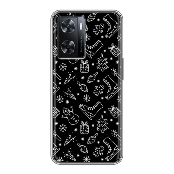 Чехол с принтом «Новогодний фон» для OPPO A77