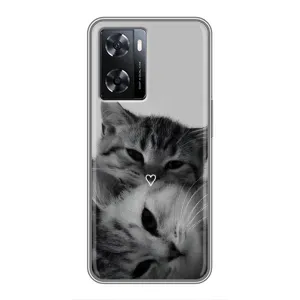 Чехол с рисунком кот на Oppo A77 (Пара котов)