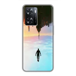 Чехол с человеком пауком для Oppo A77 - (AlphaPrint) (Паук человек)