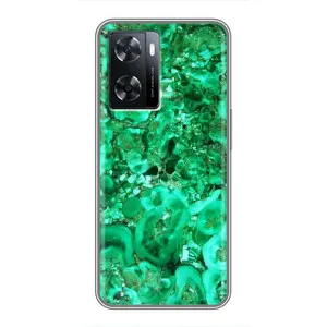 Мраморный чехол на Oppo A77 (VPrint) (Салатный Мрамор)