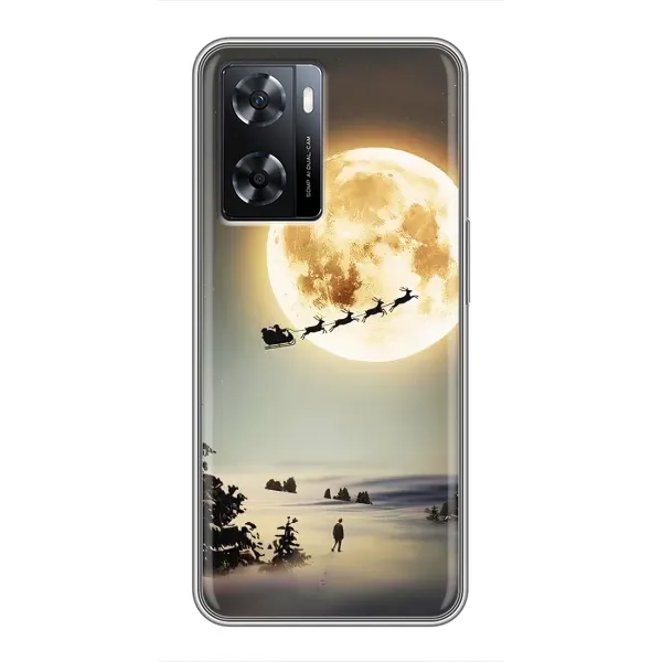 Чехол с принтом «Санта на луне» для OPPO A77