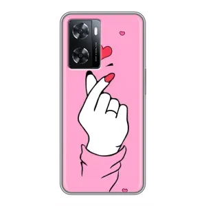 Чехол с принтом для Oppo A77 (AlphaPrint - Знак сердечка)