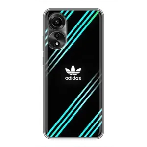 Чехлы Адидас для OPPO A78 (4G) (AlphaPrint) (Адидас с полосами)
