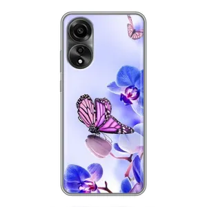 Чохли з квітами для OPPO A78 (4G) (VPrint) (Метелик на квітах)