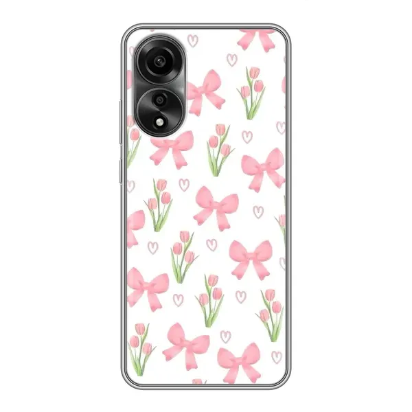 Чехол с принтом «Банты и цветы» для OPPO A78 (4G)