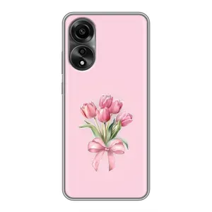 Чохол з розовим принтом для OPPO A78 (4G) (Букет квітів)