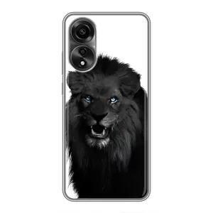 Чехлы с картинками животных OPPO A78 (4G) (Черный ЛЕВ)