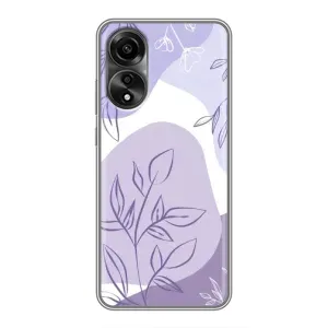 Силконовий чохол з принтом в квітах на OPPO A78 (4G) (Фіолетове листя абстракція)