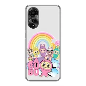 Чехол с Лабубу на OPPO A78 (4G) (Фон Лабубу)