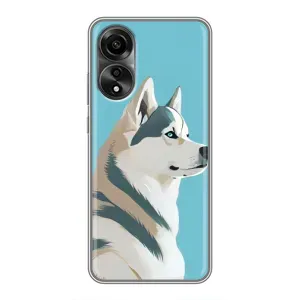 Чехол с Хаски для OPPO A78 (4G) - (AlphaPrint) (Хаски арт)