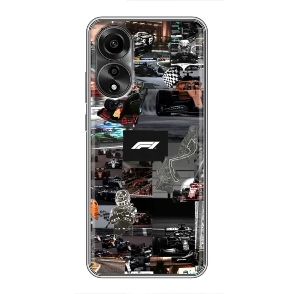 Чехол с принтом «Гоночный коллаж Ф1» для OPPO A78 (4G)