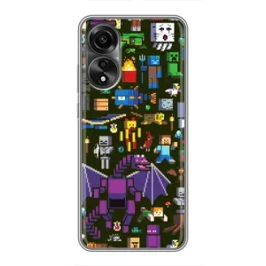 Чохол Майнкрафт на OPPO A78 (4G) (AlphaPrint) Minecraft (Колаж Майнкрафт)
