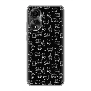 Чохол з принтом для OPPO A78 (4G) (AlphaPrint) Модні коти (Маленькі котики)