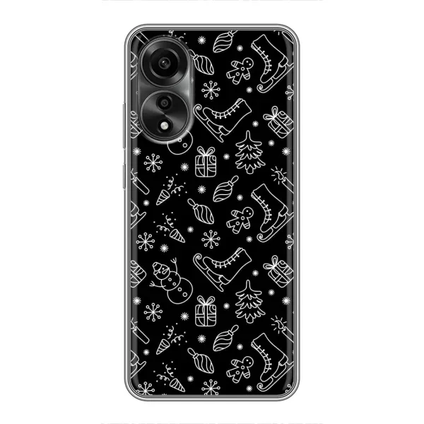 Чехол с принтом «Новогодний фон» для OPPO A78 (4G)