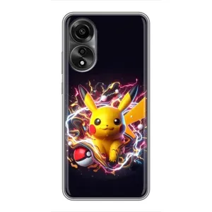 Чохол з Пікачу на OPPO A78 (4G) (Пікачу з м'ячем)