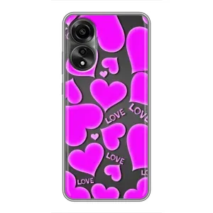 Чехлы для любимой на OPPO А78 (4G) (VPrint) (Pink hearts)