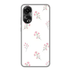 Чохол з квітковим принтом на OPPO А78 (4G) (Рожеві квіти)