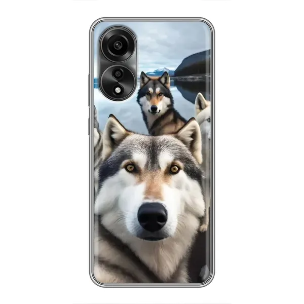 Чехол с принтом «Селфи ХАски» для OPPO A78 (4G)