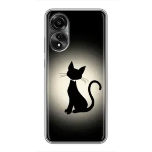Чохол з принтом для OPPO A78 (4G) (AlphaPrint) Модні коти (Силует котика)